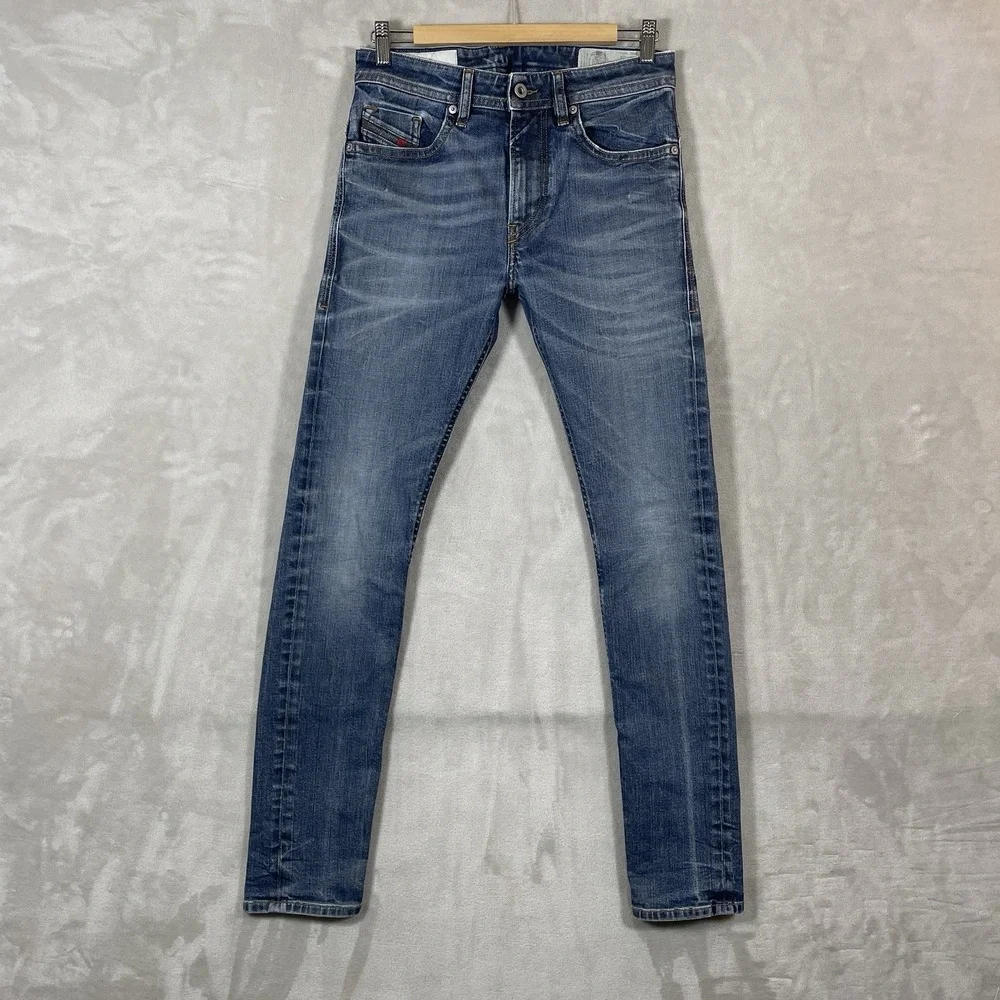 Diesel Thommer Slim Fit Denim Jeans Mens 29x32 Skinny Whisker Fade Distressed
